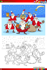 Christmas Santa group coloring book