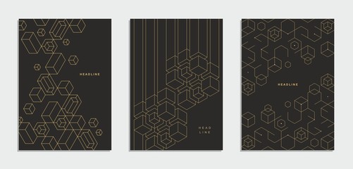 Abstract geometric technological brochure, flyer, corporate identity.
