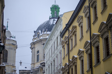Fototapeta na wymiar Historical Buildings in Lviv