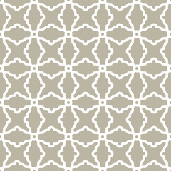 Seamless vector white ornament in arabian style. Geometric abstract background. Pattern for wallpapers and backgrounds