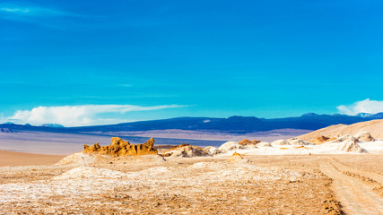 Landscape in Moon Valley, Chile. Copy space for text.