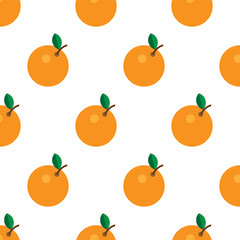 Seamless orange fruit in a square format background - vector pattern.