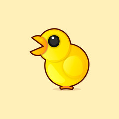 A happy funny Cartoon Rooster chicken , vector logo