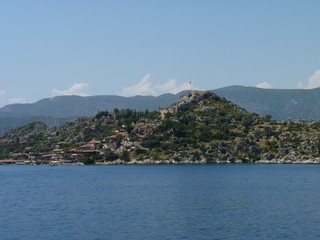 The castle in Simena (Kalekoy), Turkey