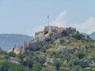 The castle in Simena (Kalekoy), Turkey