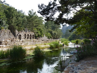 Fototapeta na wymiar The river running through Ancient Olympos in Turkey