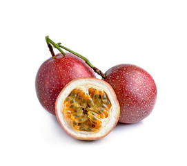 Passion fruit isolated on white background