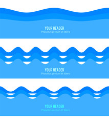 design element ribbon blue water sea background31