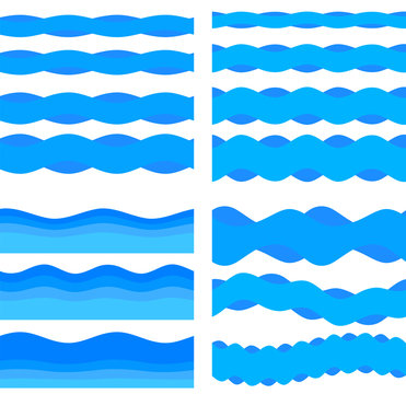 design element ribbon blue water sea background35