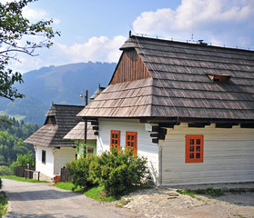 Fototapeta na wymiar Traditional houses oа Vlkolineс village