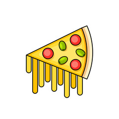 Pizza icon. Delivery toppings isolated on white background.