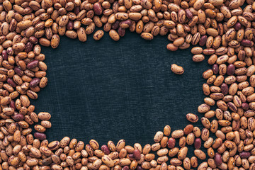 Pinto bean from above with copy space