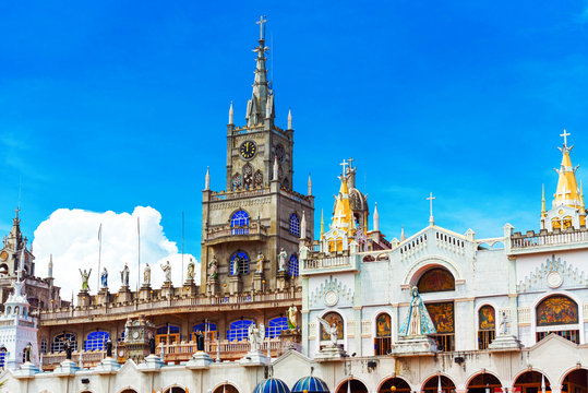 The Catholic Simala Shrine in Sibonga, Cebu, Philippines. Copy space for text.