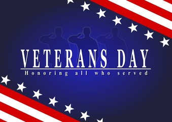 Fototapeta premium Happy Veterans Day with American flag
