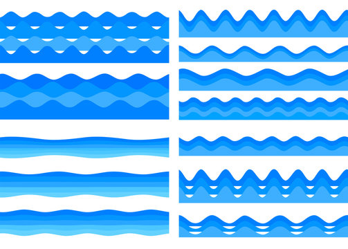 design element ribbon blue water sea background40