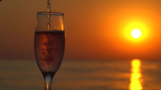 Wine Glass At Sunset