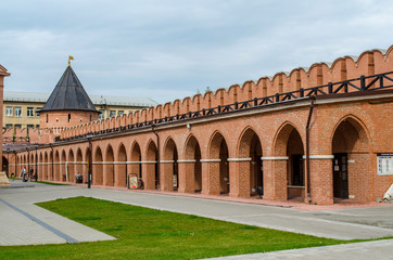 Fototapeta premium Tula. Tula Kremlin. The North-Western part of the Kremlin walls and the 