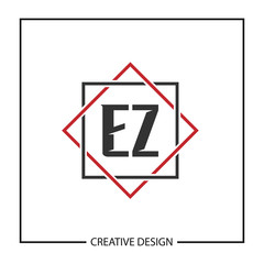 Fototapeta premium Initial Letter EZ Logo Template Design