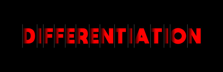 Differentiation - red text written on black background