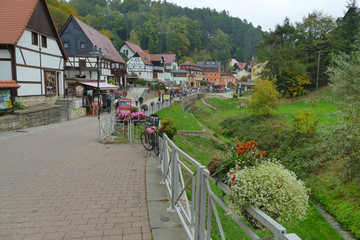 Rathen, Germany - October 7th, 2018: Rathen, Saxon Switzerland National Park