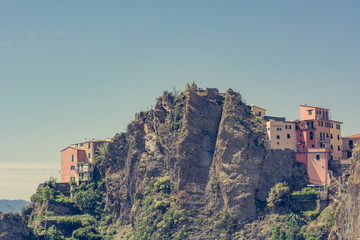 Fototapeta premium Picturesque port town with colorful Mediterranean architecture.