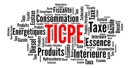 TICPE, taxe intérieure de consommation sur les produits énergétiques nuage de mots