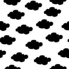 Foto auf Glas Handmade contrast seamless pattern. Childish craft monochrome wallpaper for birthday card, baby nappy, school party advertising, shop sale poster, holiday wrapping paper, textile, bag print etc. © vanillamilk