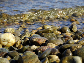 Pebbles on the river Bank