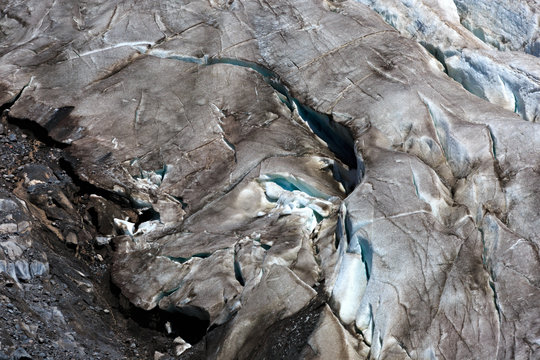 Cracks in the Small Azau glacier on Mount Elbrus. © olgapkurguzova