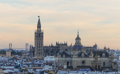 Fototapeta premium view of city of sevilla