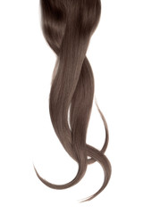 Brown (chocolate) natural hair, isolated on a white background