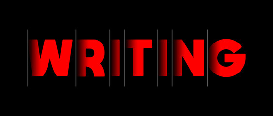 Writing - red text written on black background