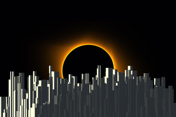 dark futuristic urban illustration