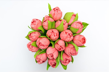 Bunch of Pink Tulips Made of Paper - Handcrafted, Handmade
