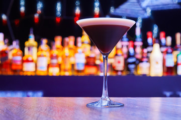 classic alcoholic cocktail on the bar