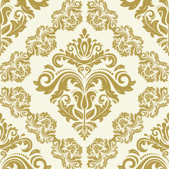 Orient vector classic pattern. Seamless abstract background with vintage elements. Orient golden background. Ornament for wallpaper and packaging