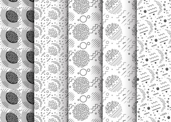 Memphis seamless patterns, available in swatches panel