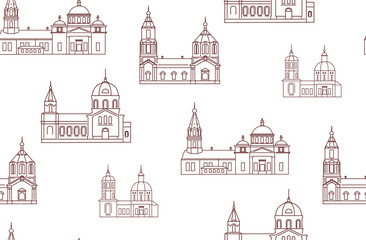 vector illustration of church vintage building  pattern