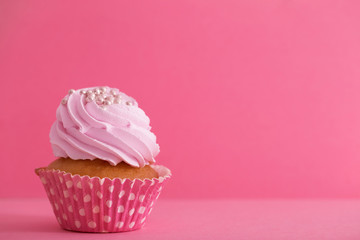 cupcake  on pink background