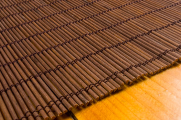 bamboo Mat - stand food, close-up, wooden background