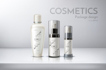 Cosmetic packaging for shampoo, lotion, shaving foam. 