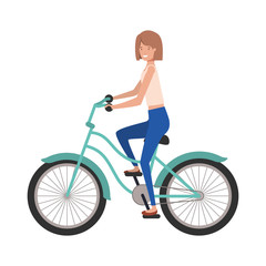 young woman with bicycle avatar character