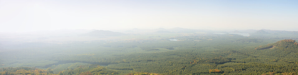Fototapeta premium Landscape of czech autumnal Machuv kraj region on 13th october 2018