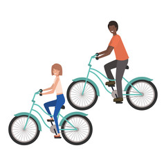 couple with bicycle avatar character
