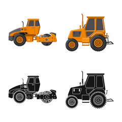 Vector design of build and construction icon. Set of build and machinery stock vector illustration.