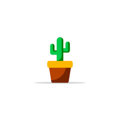 Flat style cactus icon