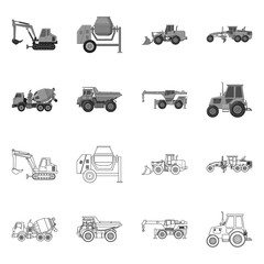 Obraz na płótnie Canvas Vector illustration of build and construction logo. Collection of build and machinery stock vector illustration.