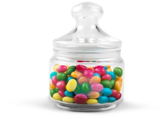 Jar with gum balls