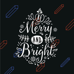 Merry Christmas typography.