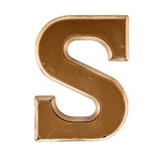 Chocolate letter S from above